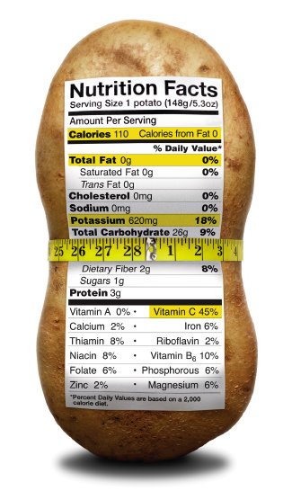 20 potatoes a day nutritional facts