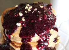Cinnamon Walnut Pancakes and Homemade Blueberry Syrup