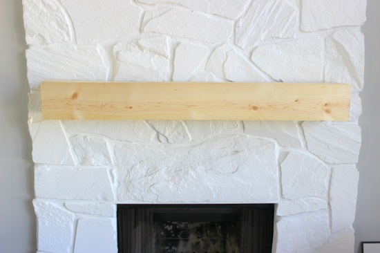 Installing (and making) a Floating Mantle for our Stone Fireplace. GreenLeavesAndJam.com