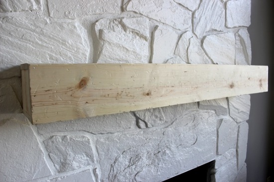 Installing (and making) a Floating Mantle for our Stone Fireplace. GreenLeavesAndJam.com